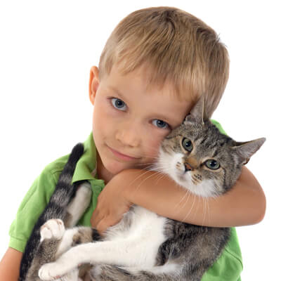 boy with cat